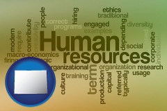 colorado map icon and human resources concepts