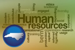 north-carolina map icon and human resources concepts
