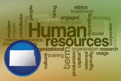 nd map icon and human resources concepts