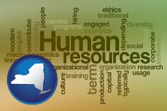 new-york map icon and human resources concepts