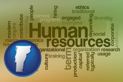 vt map icon and human resources concepts