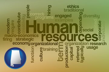 human resources concepts - with Alabama icon