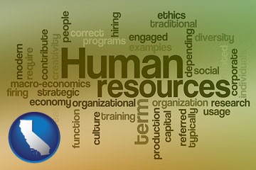 human resources concepts - with California icon