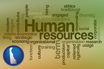 human resources concepts - with Delaware icon