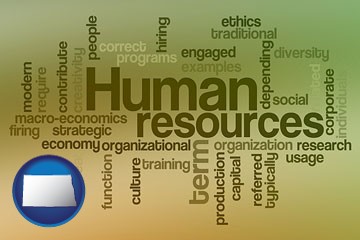 human resources concepts - with North Dakota icon