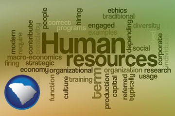 human resources concepts - with South Carolina icon