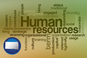 human resources concepts - with South Dakota icon
